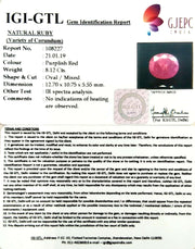 9.02 Ratti Natural New Burma Ruby with Govt Lab Certificate-(108227)